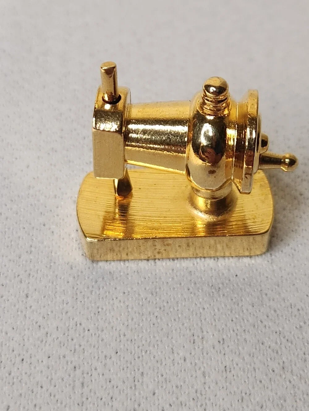 Vintage Miniature Dollhouse Brass Pieces 1:12 Scale Pedastol Clock, Calculator